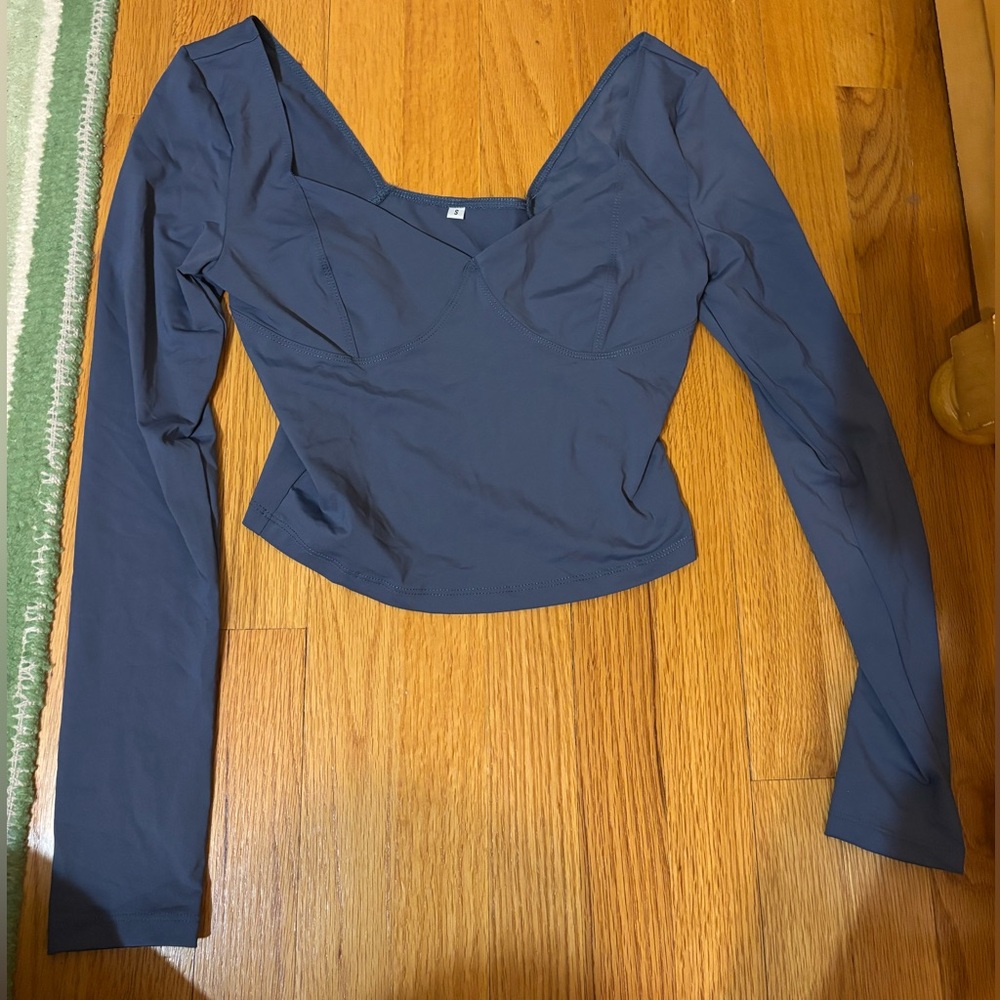 Women’s Long Sleeve denim blue going out top size Small